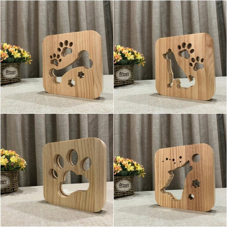 Creative Shape Wooden Night Lamp Bedroom Decoration Warm Light LED(Wolve) by buy2fix