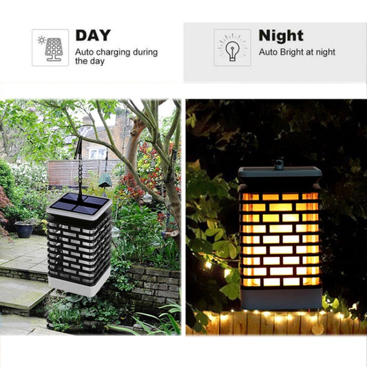 LED Solar Induction Landscape Light Flame Lamp Outdoor Waterproof Garden Lantern(Yellow) by buy2fix