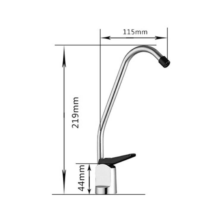 Kitchen Water Purifier Copper Single Cold Basin Gooseneck Shape Faucet(Silver) by buy2fix