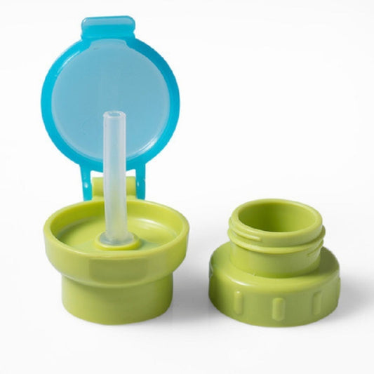 Children Portable Bottled Drinks Anti-overflow Anti-squash Replacement Straw Cap(Green) by buy2fix