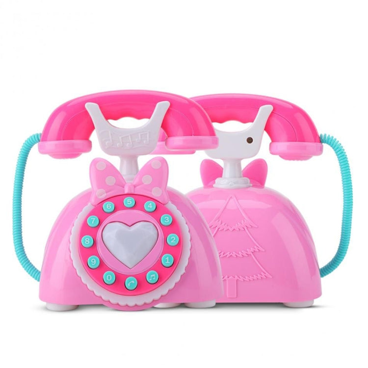 Child Simulation Retro Telephone Light Music Cartoon Early Education Puzzle Musical Toys(Pink) - Music Toys by buy2fix | Online Shopping UK | buy2fix