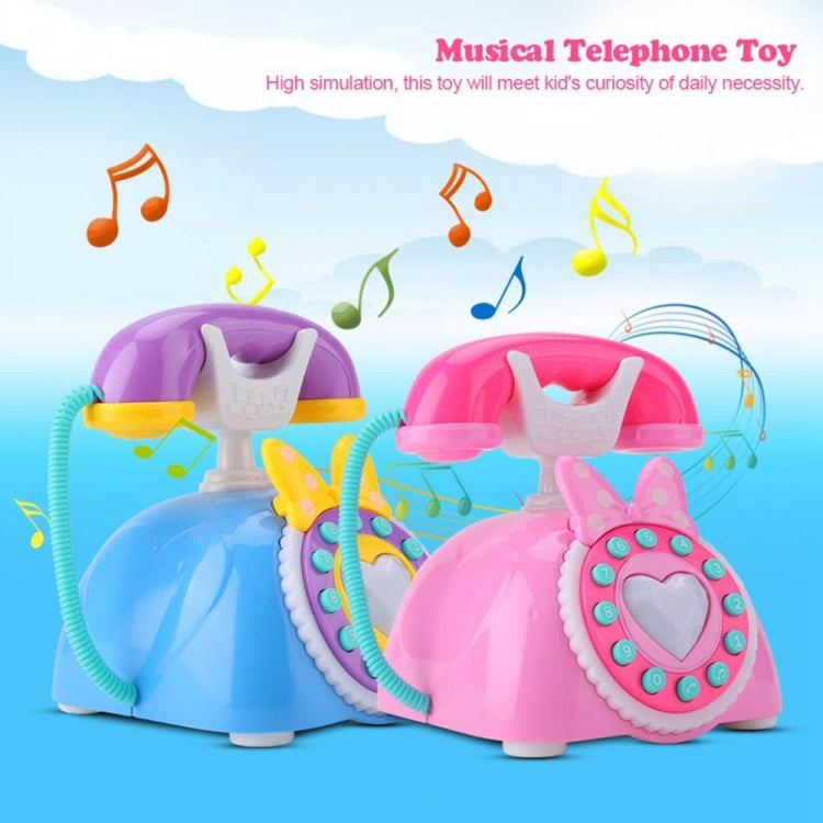 Child Simulation Retro Telephone Light Music Cartoon Early Education Puzzle Musical Toys(Pink) - Music Toys by buy2fix | Online Shopping UK | buy2fix
