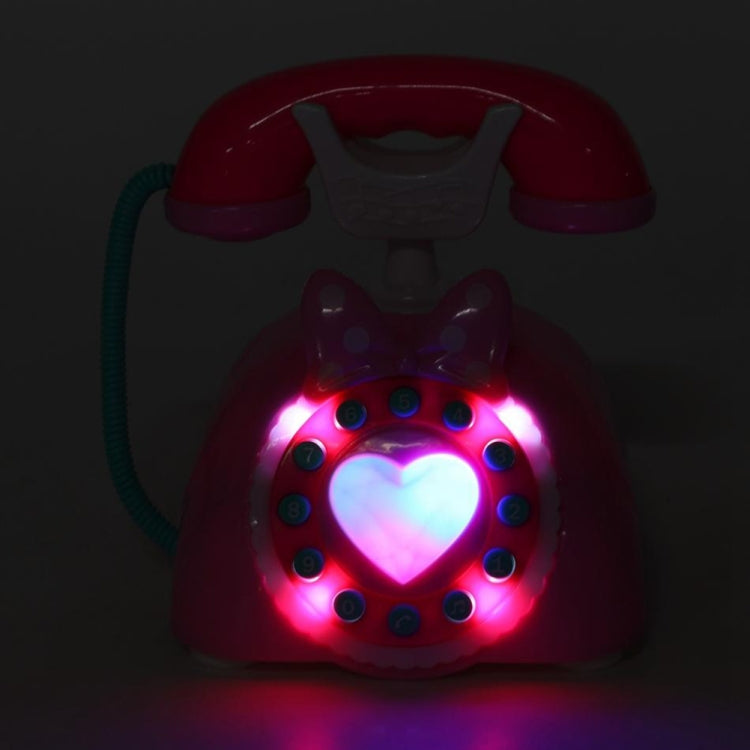 Child Simulation Retro Telephone Light Music Cartoon Early Education Puzzle Musical Toys(Pink) - Music Toys by buy2fix | Online Shopping UK | buy2fix