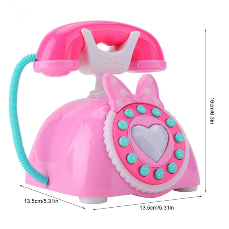 Child Simulation Retro Telephone Light Music Cartoon Early Education Puzzle Musical Toys(Pink) - Music Toys by buy2fix | Online Shopping UK | buy2fix