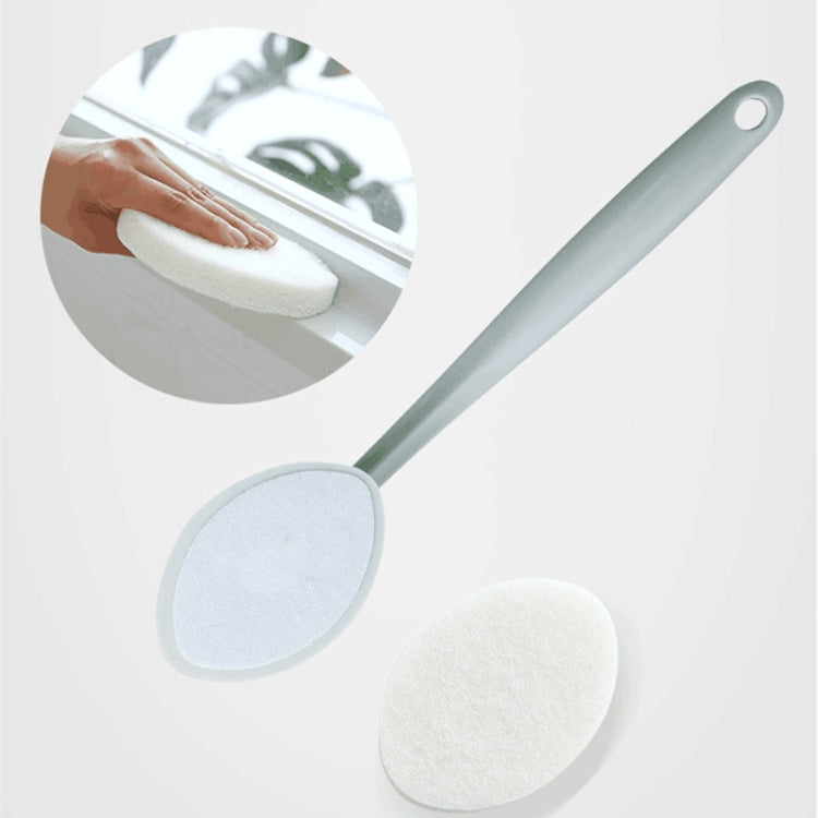 Bathroom Long Handle Cleaning Sponge Brush Floor Tile Decontamination Scouring Pad(White) by buy2fix