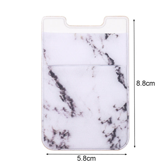 Marble Pattern Road Stretch Phone Back Plastic Card Holder Sticky Phone Clip(White) by buy2fix