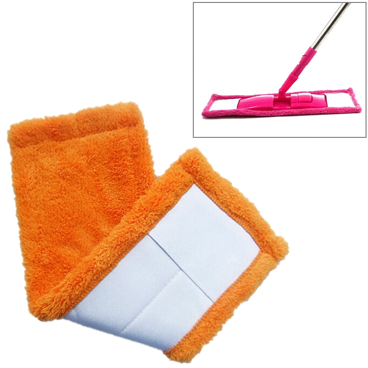 Coral Flannel Head Padded Flat Replacement Household Company Cleaning Mop Cloth Rag(Orange) - Sponges, Cloths & Brushes by buy2fix | Online Shopping UK | buy2fix