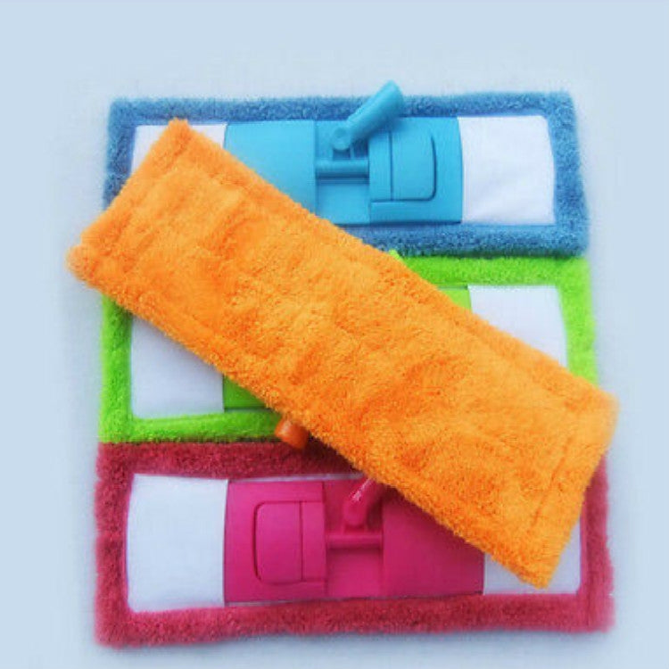 Coral Flannel Head Padded Flat Replacement Household Company Cleaning Mop Cloth Rag(Orange) by buy2fix