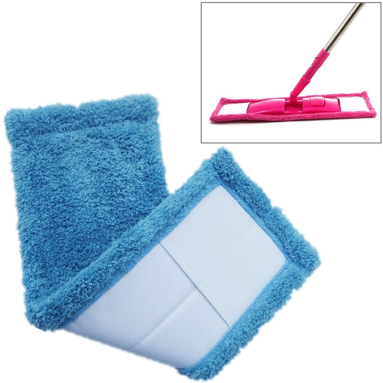 Coral Flannel Head Padded Flat Replacement Household Company Cleaning Mop Cloth Rag(Blue) - Sponges, Cloths & Brushes by buy2fix | Online Shopping UK | buy2fix