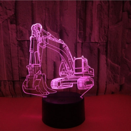 3W Excavator 3D Light Colorful Touch Control Light Creative Small Table Lamp with Black Base, Style:Touch Switch by buy2fix