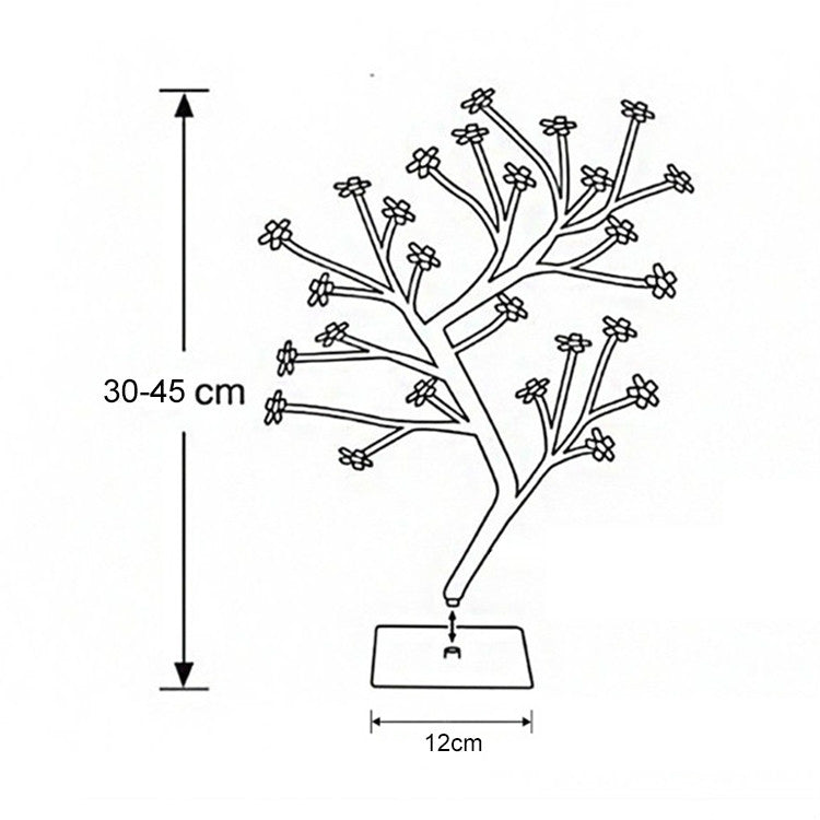 36 Lights Cherry Tree Lamp Table Lamp Room Layout Decoration Creative Bedside Night Light Gift, Style:Bauhinia Black Tree by buy2fix