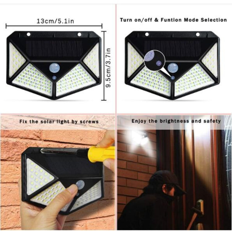 1 PCS 100 LEDs Outdoor Patio Solar Induction Wall Light Adjustable Balcony Garden Lighting Small Street Light - Solar Lights by buy2fix | Online Shopping UK | buy2fix