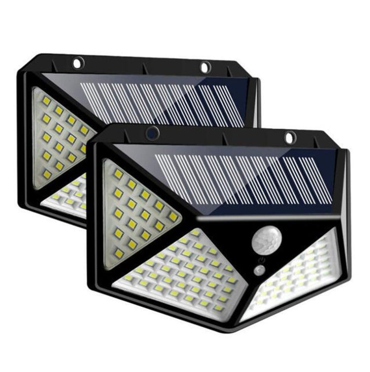 2 PCS 100 LEDs Outdoor Patio Solar Induction Wall Light Adjustable Balcony Garden Lighting Small Street Light - Solar Lights by buy2fix | Online Shopping UK | buy2fix