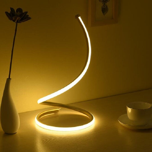 LED Spiral Table Lamp Home Living Room Bedroom Decoration Lighting Bedside Light, Specifications:US Plug(Gold) by buy2fix