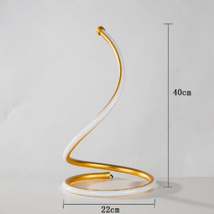 LED Spiral Table Lamp Home Living Room Bedroom Decoration Lighting Bedside Light, Specifications:Without Plug(White) by buy2fix