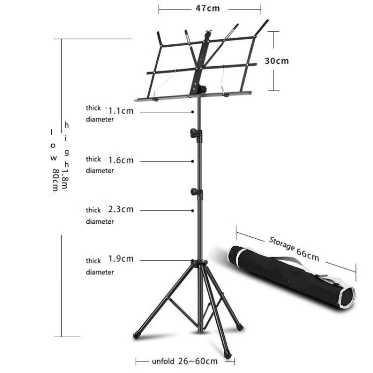 Portable Folding Lifted and Thickened Piano Stand Guzheng Guitar Home Music Stand(Black Yellow) - String Instrument Accessories by buy2fix | Online Shopping UK | buy2fix