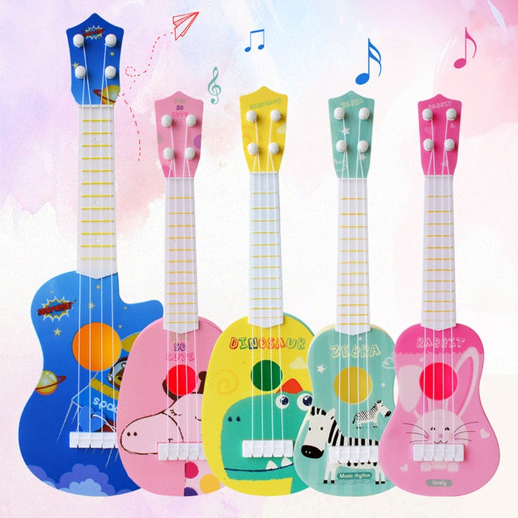 Yellow Dinosaur Small Simulation Musical Instrument Mini Four Strings Playable Ukulele Early Childhood Education Music Toy - String Instrument Accessories by buy2fix | Online Shopping UK | buy2fix
