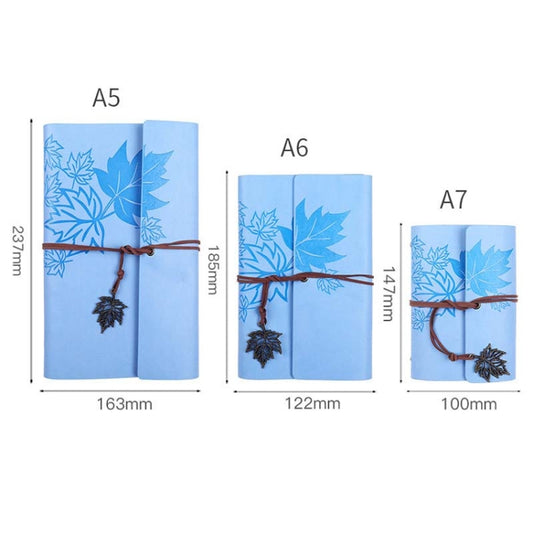 A7 PU Maple Retro Straps Handbook Loose-leaf Notebook(Dark Blue) by buy2fix