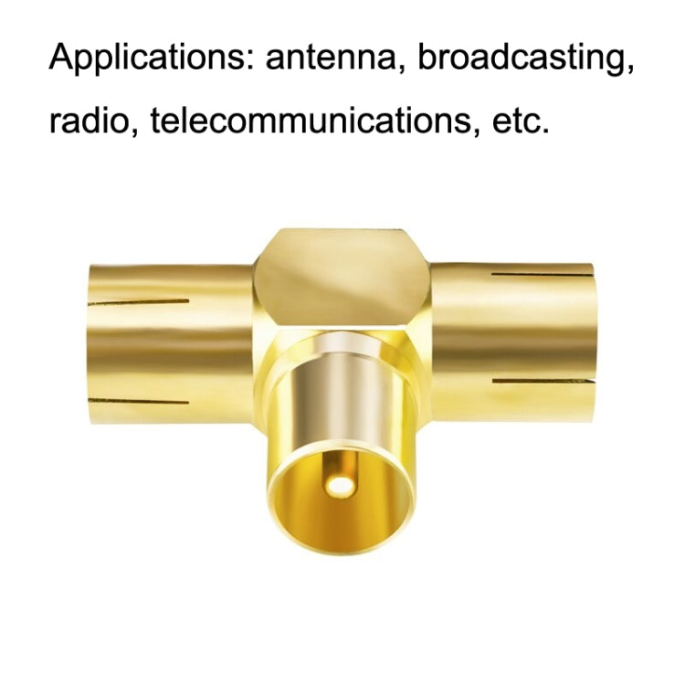 TV Male to 2x Female Aerial Antenna Plug Connector Coaxial Cable Adapter by buy2fix