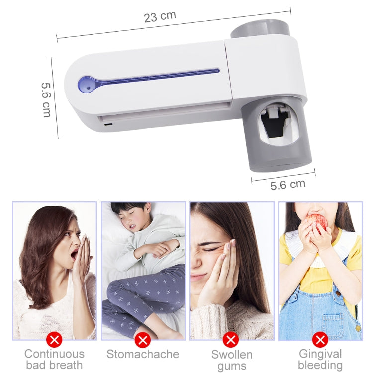 Punch-free Toilet Wall-mounted Ultraviolet Electric Disinfection Toothbrush Holder, Style:Charging with USB - Toothbrush Sanitizer by buy2fix | Online Shopping UK | buy2fix