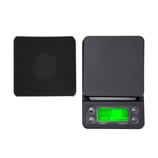 Hand Punch Coffee Scales Timing Electronic Timer Scale Kitchen Scales, Model:3kg/0.1g(Black) by buy2fix