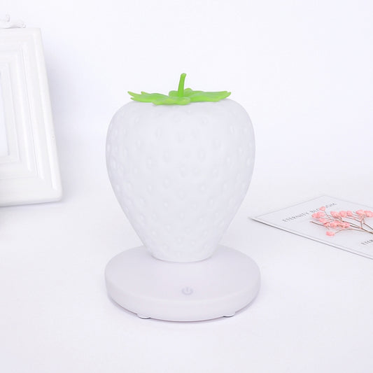 Creative Home LED Silicone Strawberry Night Light USB Rechargeable Bedside Decoration Atmosphere Light(White) by buy2fix