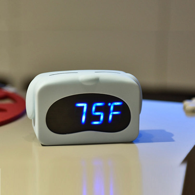 Mini Cute Cartoon Multifunctional Digital Luminous Thermometer Small Alarm Clock(Blue Dog) - Alarm Clocks by buy2fix | Online Shopping UK | buy2fix