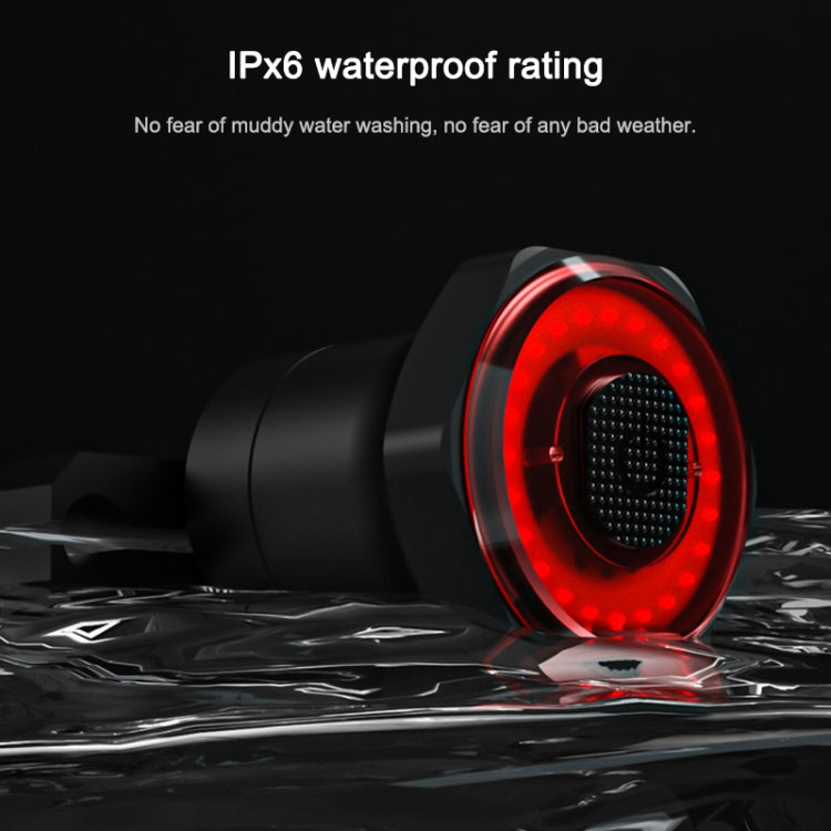 MEROCA MX2 Smart Sensor Brake Tail Light Mountain Bike Light USB Charging Road Bike Night Riding Tail Light, Color:Seat Cushion Installation Black by buy2fix