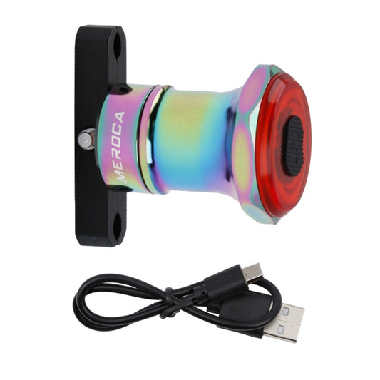 MEROCA MX2 Smart Sensor Brake Tail Light Mountain Bike Light USB Charging Road Bike Night Riding Tail Light, Color:Seat Cushion Installation Coloful by buy2fix