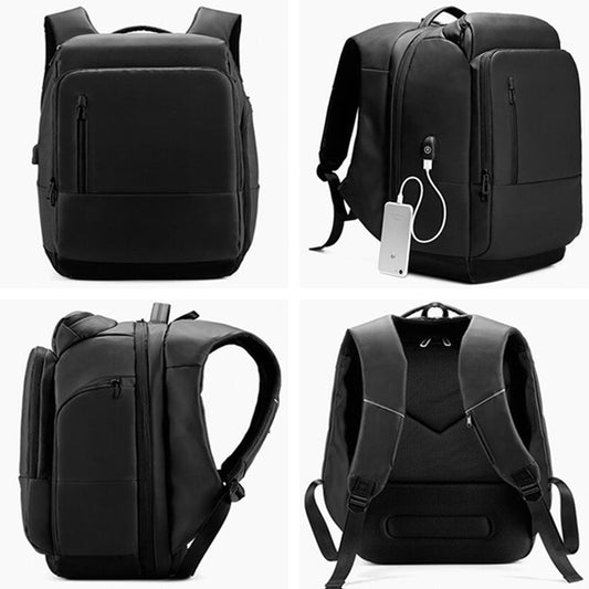 Business Travel Bag PVC Waterproof Backpack(Black) by buy2fix