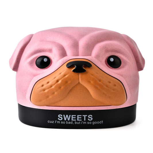 Creative Wheat Bobbi Dog Tissue Box Living Room Bedroom Desktop Pumping Paper Roll Paper Storage Box(Pink) by buy2fix