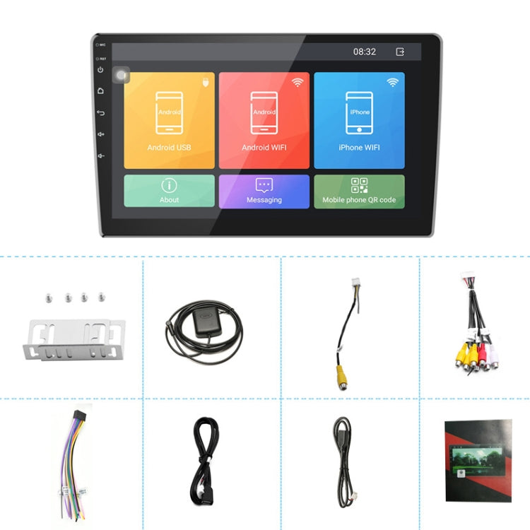 Universal Machine Android Smart Navigation Car Navigation DVD Reversing Video Integrated Machine, Size:10inch 2+32G, Specification:Standard+12 Lights Camera - Car DVD by buy2fix | Online Shopping UK | buy2fix