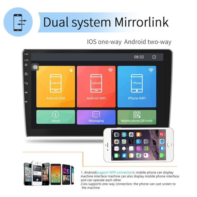 Universal Machine Android Smart Navigation Car Navigation DVD Reversing Video Integrated Machine, Size:10inch 2+32G, Specification:Standard+12 Lights Camera - Car DVD by buy2fix | Online Shopping UK | buy2fix