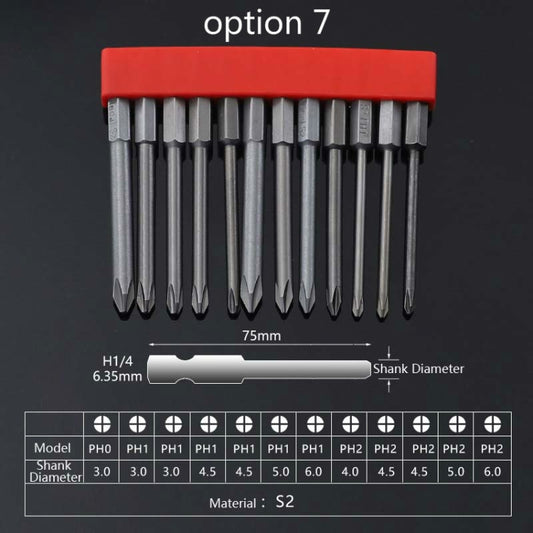 12 PCS / Set Screwdriver Bit With Magnetic S2 Alloy Steel Electric Screwdriver, Specification:7 - Drill & Drill Bits by buy2fix | Online Shopping UK | buy2fix