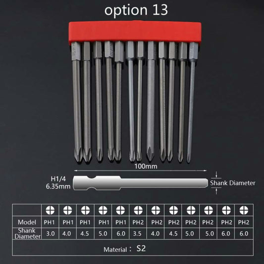 12 PCS / Set Screwdriver Bit With Magnetic S2 Alloy Steel Electric Screwdriver, Specification:13 - Drill & Drill Bits by buy2fix | Online Shopping UK | buy2fix