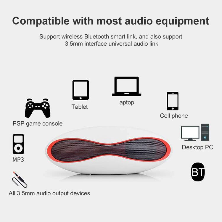 3D Stereo Mini Rugby Shape Bluetooth Speaker with TF Card Slot(Black) - Mini Speaker by buy2fix | Online Shopping UK | buy2fix