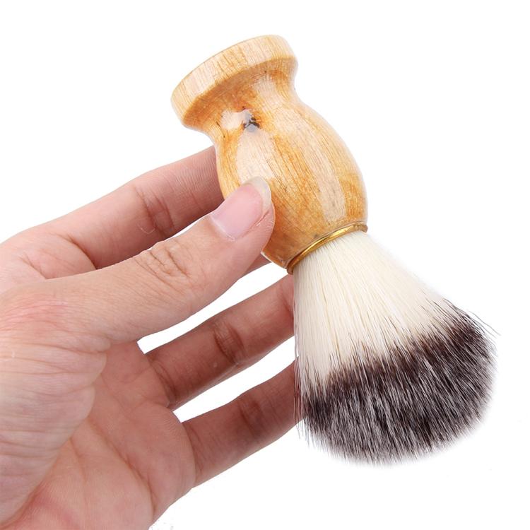Wood Handle Hair Shaving Brush Facial Beard Cleaning Appliance Shave Salon Badger Hair Tool Razor Brush - Hair Trimmer by buy2fix | Online Shopping UK | buy2fix