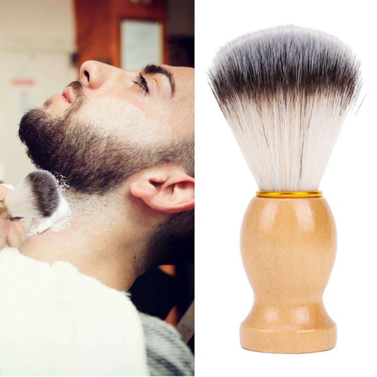 Wood Handle Hair Shaving Brush Facial Beard Cleaning Appliance Shave Salon Badger Hair Tool Razor Brush - Hair Trimmer by buy2fix | Online Shopping UK | buy2fix
