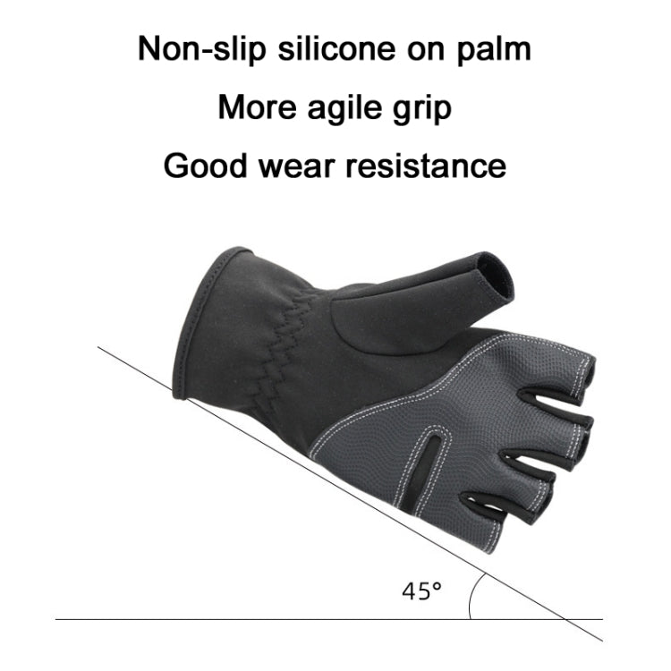 HUMRAO Winter Half-Finger Flip Cover Warm Gloves For Outdoor Sports Skiing And Cycling, Size:L(Black) - Cycling Gloves by HUMRAO | Online Shopping UK | buy2fix