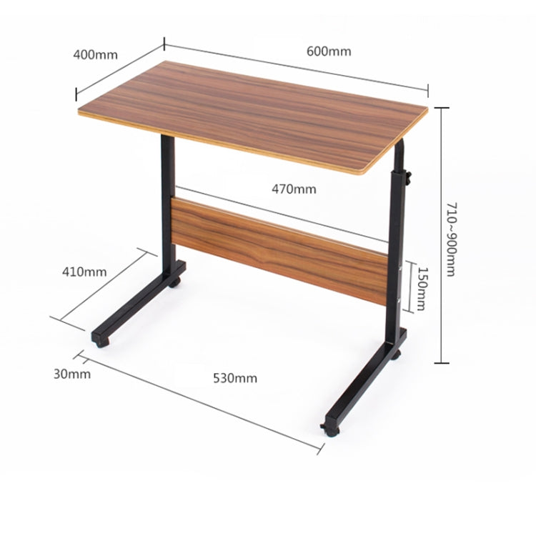 Removable Laptop Desk Lazy Bed Study Desk Bedside Computer Desk, Size:60x40cm(Black Walnut) - Tables by buy2fix | Online Shopping UK | buy2fix