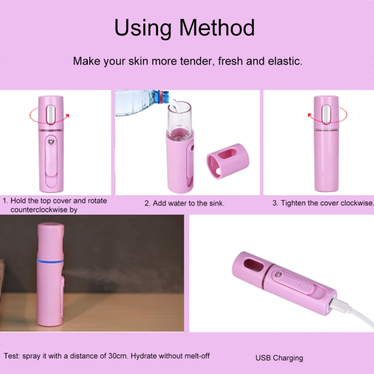 Facial Steamer Nano Steamer Handy Face Moisture Sprayer Rechargeable Mini USB Charging Automatic Alcohol Sprayer(Light purple) - Beauty Instrument by buy2fix | Online Shopping UK | buy2fix
