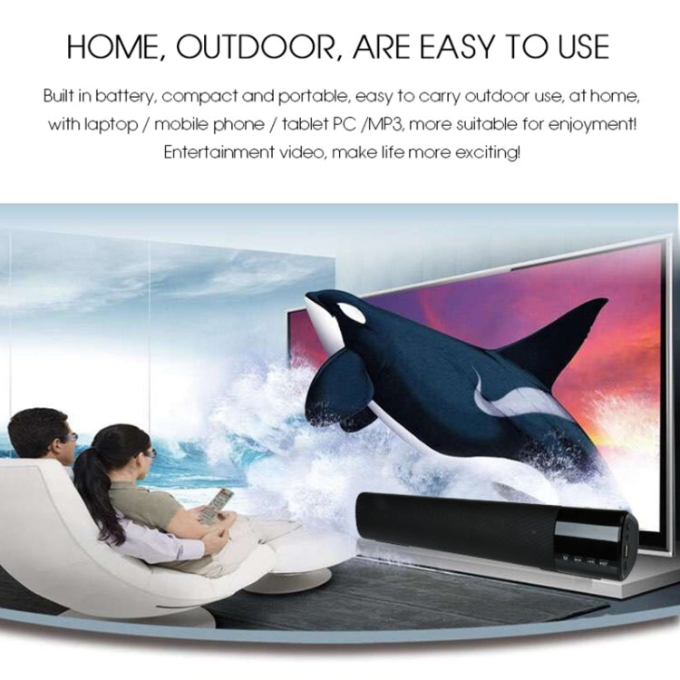 TOPROAD High Power 10W HIFI Portable Wireless Bluetooth Speaker Stereo Soundbar TF FM USB Subwoofer Column for Computer TV Phone(Black) - Desktop Speaker by TOPROAD | Online Shopping UK | buy2fix
