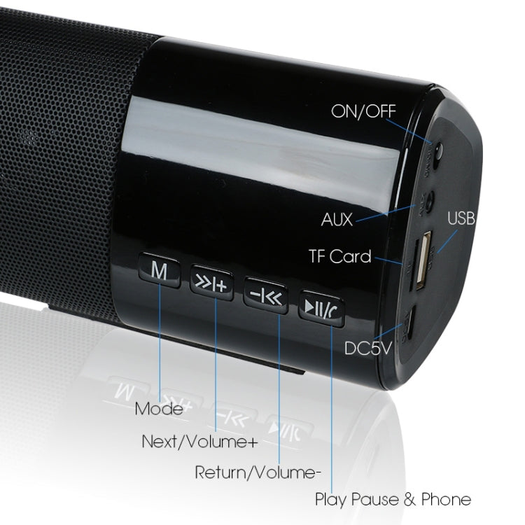 TOPROAD High Power 10W HIFI Portable Wireless Bluetooth Speaker Stereo Soundbar TF FM USB Subwoofer Column for Computer TV Phone(Blue) - Desktop Speaker by TOPROAD | Online Shopping UK | buy2fix