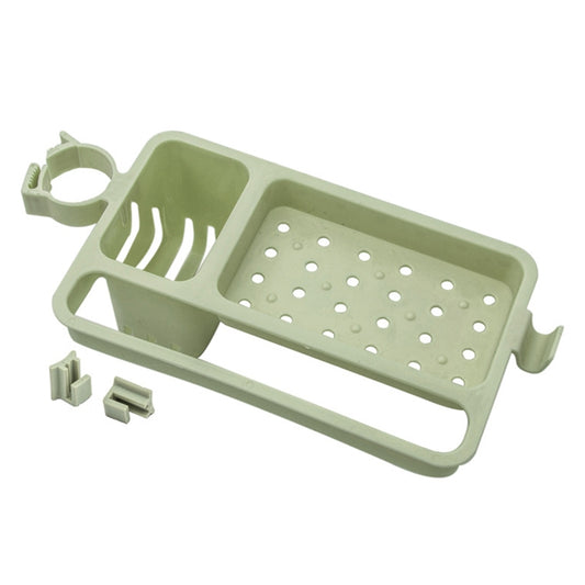 Multifunctional Bathroom Faucet Drain Rack Soap Box Rag Hook(Green) by buy2fix
