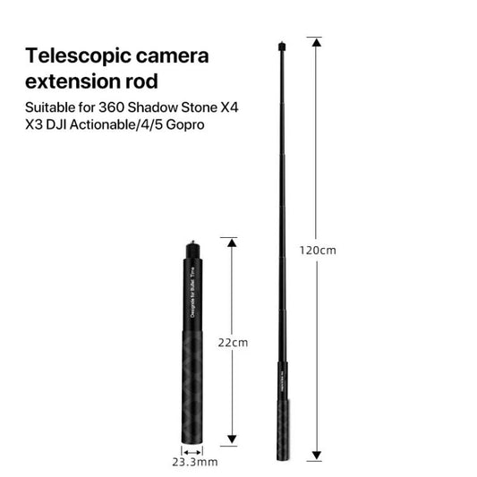 1.2m Selfie Stick for Insta360 ONE X and ONE Sport Camera Handle Accessories - Self Monopod Grip by buy2fix | Online Shopping UK | buy2fix