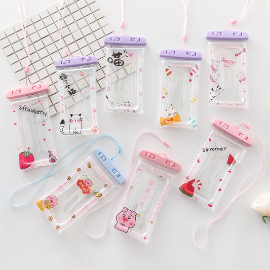 5 PCS Cartoon Transparent Swimming Inflatable Air Bag Floating Mobile Phone Waterproof Bag, Random Color Delivery by buy2fix