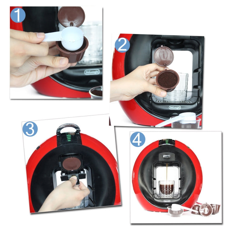 3pcs / Set Eco-friendly Reusable Coffee Capsule Set Food Grade Plastic PP Coffee Filter Baskets Soft Capsules(Brown) - Coffee Machine Parts by buy2fix | Online Shopping UK | buy2fix