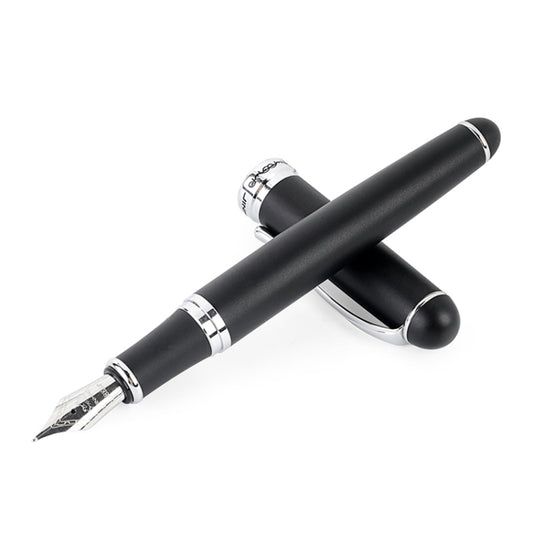 X750 Stationery Stainless Steel Fountain Pen Medium Nib Ink Pens School Oiifice Gift, Nib Size:0.5mm(Matte Black) by buy2fix