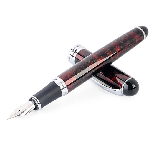 X750 Stationery Stainless Steel Fountain Pen Medium Nib Ink Pens School Oiifice Gift, Nib Size:1.1mm(Red Pattern) by buy2fix