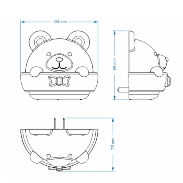 Bear Remote Control Night Light Bedside Eye Protection Wall Lamp with 3 Light Modes, Style:Rechargeable by buy2fix